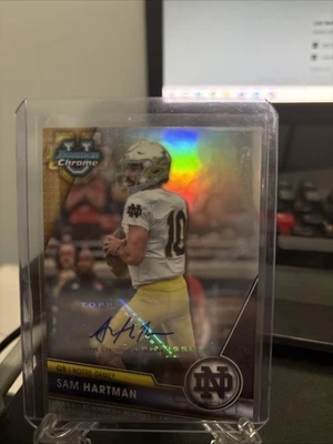 2023 Bowman U Chrome Chrome Prospect Auto Refractor /499 Sam Hartman #165 Auto - Image 1 of 2