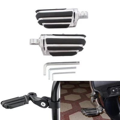 Reposapiés estilo montaje macho de 10 mm cromado para Harley Touring Electra Glide Foto 1 de 4
