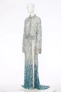 Valentino Silver Evening Embroidered Tulle Maxi Dress Gown - BNWT - RRP$32K - Picture 1 of 6