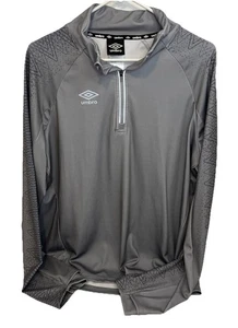 Men’s Umbro Gray 1/4 Zip Pull Over Polyester Size Large - Picture 1 of 8