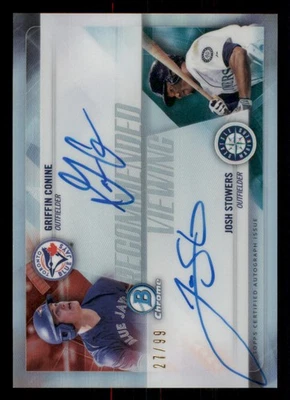 2018 Bowman Chrome Draft Viewing AUTO #RVACS Griffin Conine/Josh Stowers /99 - Image 1 of 2