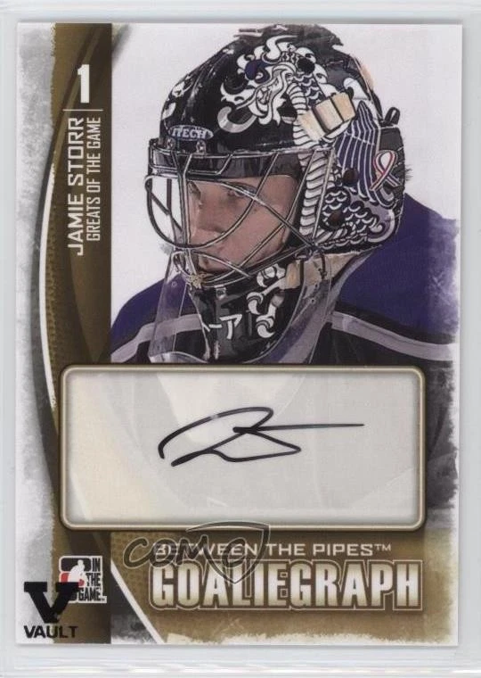 2013-14 ITG Between the Pipes GoalieGraph Vault Black Jamie Storr #A-JS Auto - Image 1 of 2