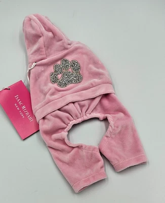 Traje rosa Little Dog con estampado de capucha y pata en la espalda en plata talla XXS NUEVO Foto 1 de 4