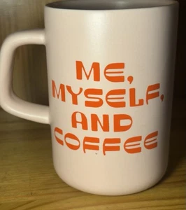 Ban.do 4" Keramikbecher Tasse 13 Unzen - Pink Orange - ME, MYSELF, AND COFFEE - EUC - Bild 1 von 8