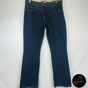 Next Jeans Size 16 Reg Bootcut Mid Rise Soft Comfort Stretch Blue Indigo Rinse - Picture 1 of 6