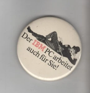 ITHistory (1980s) IBM Pin "Der IBM PC arbeitet auch fur Sie!" (CeBIT/ Germany Q - Picture 1 of 1