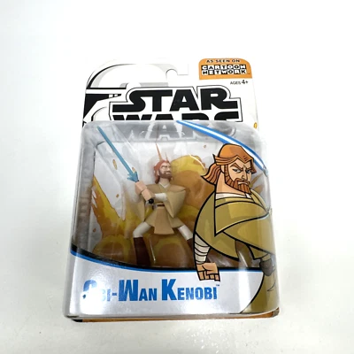 Boneco de ação Star Wars animado Obi-Wan Kenobi Cartoon Network (dano no pacote) - Imagem 1 de 4