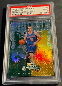 2012 JASON KIDD #129 PANINI CRUSADE GREEN PRIZM REFRACTOR 08/25 PSA 9 POP 1 - Picture 1 of 2