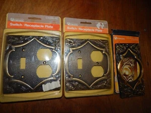 Vintage Amerock Monterey interruttore piastra pomello porta bocchetta lotto di 3  - Foto 1 di 6