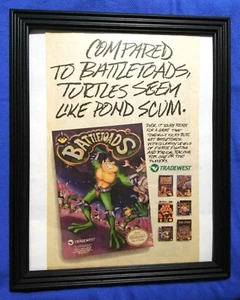BATTLETOADS NES / Vintage alte Werbeanzeige / 8 x 10" gerahmt / Tradewest / Nintendo - Bild 1 von 5