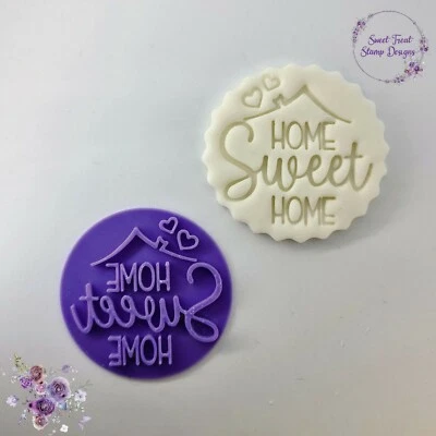 SWEET TREAT STAMPS Home Sweet Home Cookie Embosser Stamp Cupcake Fondant Stamp Icing Stamp