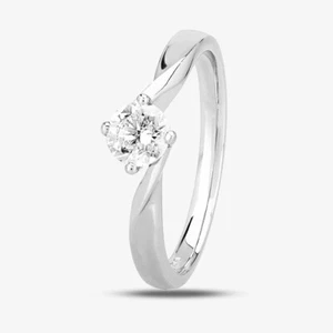 1888 Collezione Anello Torsione Solitario Diamante Taglio Brillante 0,50ct RI... - Foto 1 di 3