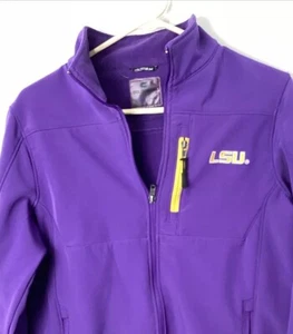 LSU Tigers Youth Large Soft Shell Purple Pockets Full Zip Jacket - Picture 1 of 9