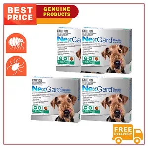 NexGard for 10 to 25 Kg Dogs GREEN 3,6,12 Chews Monthly Flea and Tick Treatment - Picture 1 of 5