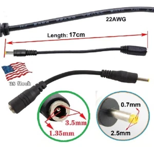 DC Power 2.5x0.7mm Male Plug to 3.5x1.35mm Female Jack Converter cable - Picture 1 of 7