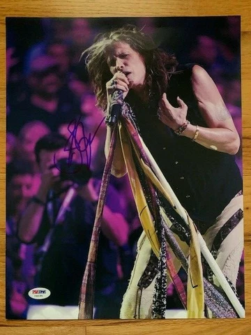 STEVEN TYLER HAND SIGNED 11x14 COLOR PHOTO     IN CONCERT     AEROSMITH      PSA Cover