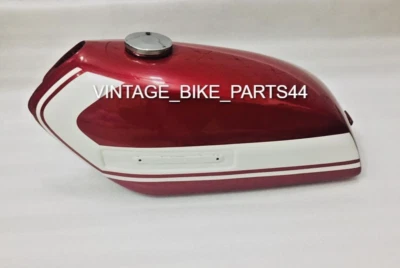 Suzuki TS125cc 1972 - 1974 Aluminum Red Painted Fuel Petrol Tank with Cap - Image 1 of 4