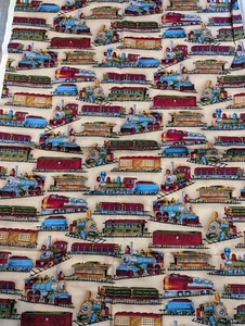 HOFFMAN Fabric 3/4 Yd x 42" ON THE MOVE Trains - Picture 1 of 3