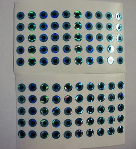 100   BLUE   PRISM EYES for SPINNERBAITS & LURES  7/32"  FLAT STICK ON  - Picture 1 of 1