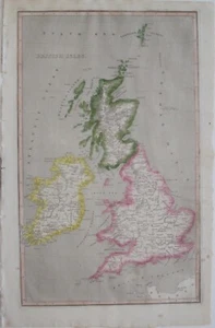 Original Color 1824 Tanner Map BRITISH EMPIRE England Wales Irland Schottland - Bild 1 von 11