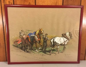 De Colección Francés Eugene Pechaubes Pastel sobre Papel Granja Escena Edición Limitada Impresión 2 de 2 - Imagen 1 de 12