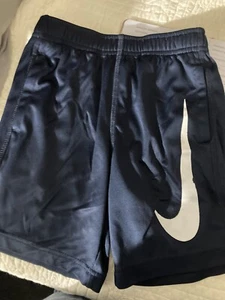 Nike Boys Shorts Size 6 Navy Blue Used But Great Shape there Is a flaw - Picture 1 of 1