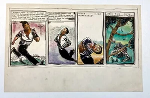 Original Comic-Strip-Kunst datiert CHUCK MILLER handgezeichnet Mann stirbt SKIZZE AUF DER VERSO - Bild 1 von 22