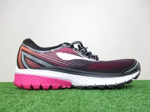 Brooks Ghost 10 Shoes Womens 7.5 Wide Black Pink Daily Road Jogging Trainer - Picture 1 of 14