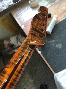 Vintage tele electric guitar neck Canada flame maple 21 Frets Abalone dot gloss - Picture 1 of 5