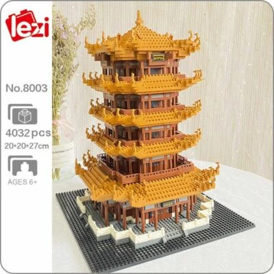 Ancient Yellow Crane Tower Pagoda DIY Mini Diamond Blocks Bricks Building Toys - Image 1 of 4