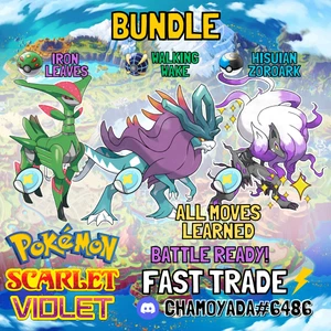 ⚡ Walking Wake, Iron Leaves ⚡ 6IV BATTLE READY ⚡ Pokémon Scarlet and Violet - Picture 1 of 45