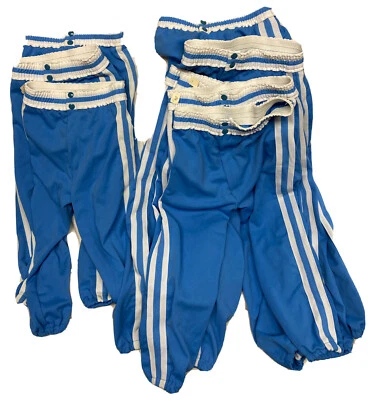 vintage 80s BASEBALL UNIFORM pants Youth Team Set of 11 deadstock Light Blue NWT - Image 1 of 4