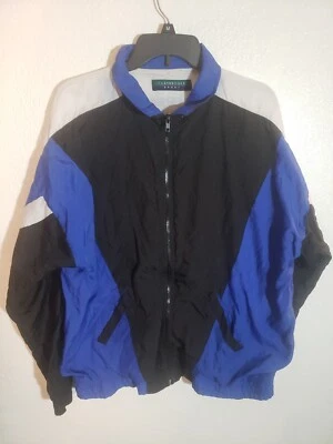 Chaqueta cortavientos deportiva para hombre CLAYBROOKE azul/negro/blanco mediana cremallera completa  Foto 1 de 4