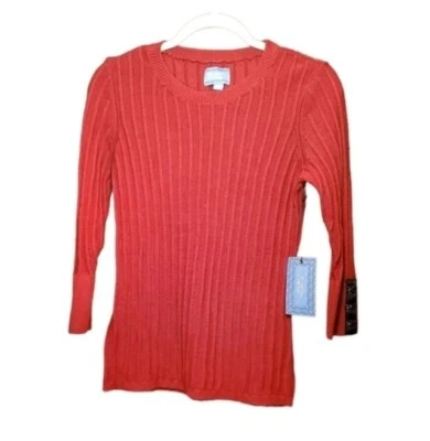 Suéter tejido rojo Simply Vera‎ Vera Wang detalles negros PM NUEVO CON ETIQUETAS Foto 1 de 4