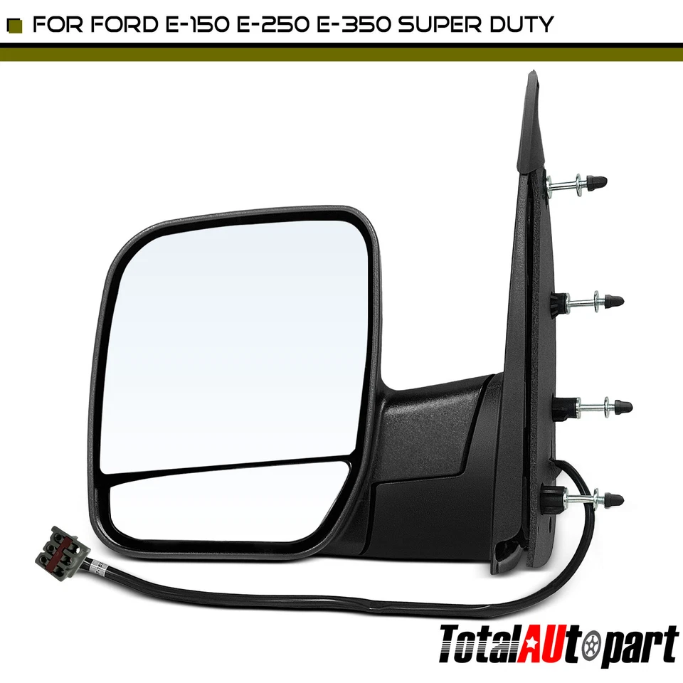 Espejo retrovisor negro con doble cristal para conductor Ford E-150 03-08 E-250 E-350 Super Duty Foto 1 de 4
