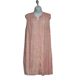 Abito Camicia Gessato Rosa Loft M Preppy Nautica Cottagecore Coastal Granny Fit - Foto 1 di 12