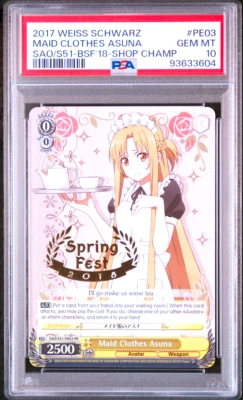 PSA 10 Weiss Schwarz Asuna Maid English Promo PE03 PR Sword Art Online Sao - Image 1 of 2