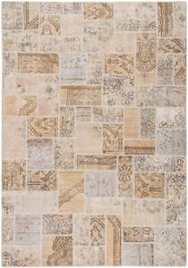 Patchwork Handgeknüpfter Perserteppich 250x174 cm-Orient,Carpet,Rug,Vintage,Beig - Bild 1 von 8