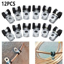 Rubber Lined P Clips for 3/16" Brake Lines Heavy Duty Metal Construction 12 pcs