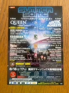 QUEEN Arctic Monkeys SUMMER SONIC 2014 Japan mini-poster Robert Plant AVRIL MINT - Picture 1 of 1