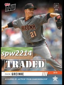 2019 Topps Now Zack Greinke #610 Traded to Astros - Picture 1 of 1