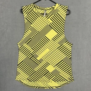 Fabletics Reyna Geometric True Muscle Tank Size Large Yellow Black L Yoga - Picture 1 of 4