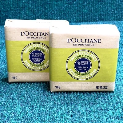 Lote de 2 ~ Jabón de verbena extra suave de manteca de karité L'Occitane 3,5 oz Foto 1 de 4