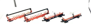 N Scale Atlas Bakelite Plastics 3-Bay Covered Hopper 3002 Colorblind Lot of 4 - Picture 1 of 4