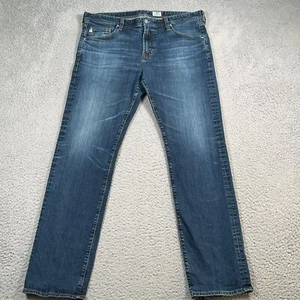 Pantalones de mezclilla para hombre Adriano Goldschmied 38x34 pierna recta elásticos desteñidos bigotes - Imagen 1 de 16