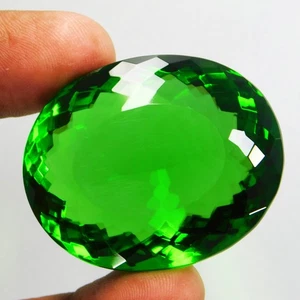 Granato Tsavorite Verde Naturale Certificato 174,40 Ct Taglio Ovale Gemma Alta Qualità - Foto 1 di 10