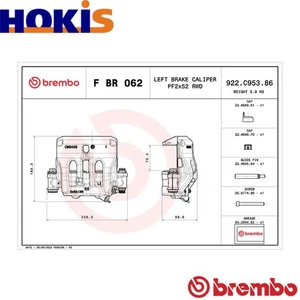 BRAKE CALIPER F BR 062 FOR MERCEDES-BENZ SPRINTER/4-t/Tourer/Bus/35-t/3-t/Van - Picture 1 of 9