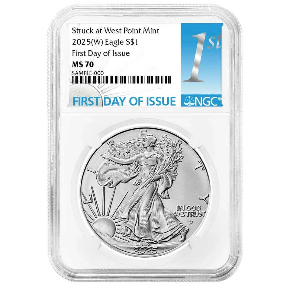2025 (W) $1 American Silver Eagle NGC MS70 FDI First Label - Image 1 of 3