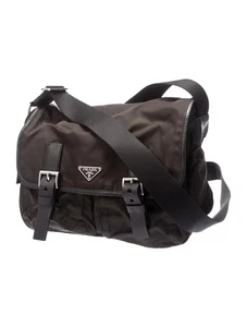 Genuine PRADA Brown Nylon Tessuto Messenger Crossbody Bag - Picture 1 of 5