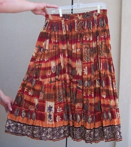 Falda Campesina CM Shapes Escoba Talla Grande 1x OTOÑO Midi Algodón Cintura Elástica - Imagen 1 de 7